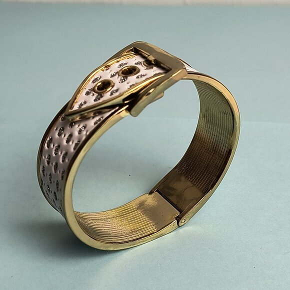 Exquisite Bracelet Belt Buckle Fold Over Hinge Clasp Cuff Bracelet White… - Picture 9 of 14